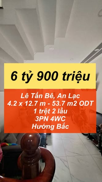 Nhà đẹp An Lạc, Bình Tân 53m² giá 6.9 tỷ - Hẻm xe hơi, gần Akari!