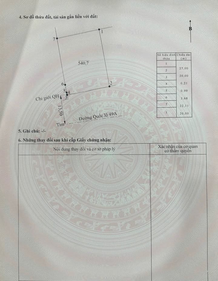Đất mặt tiền Quốc Lộ 49A, TP Huế 540,7m² - Cơ hội đầu tư kinh doanh vàng!