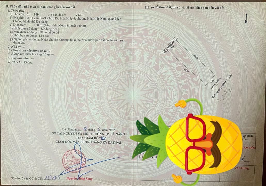 Đất nền mặt tiền Thạch Sơn 2, Đà Nẵng 100m² giá 3.355 tỷ - Thương lượng chính chủ!