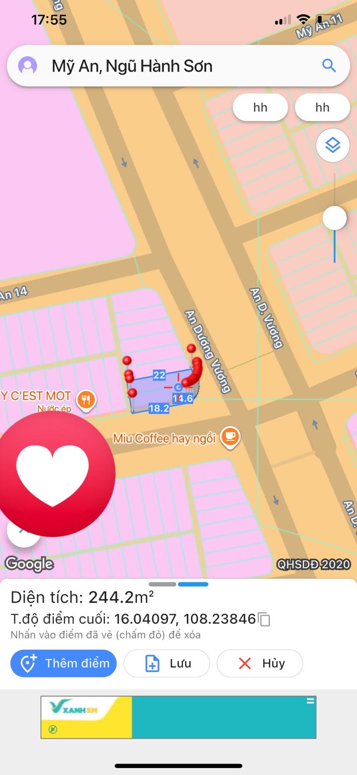 Đất nền góc An Dương Vương Đà Nẵng 244m² giá 40 tỷ - Đầu tư sinh lời ngay!