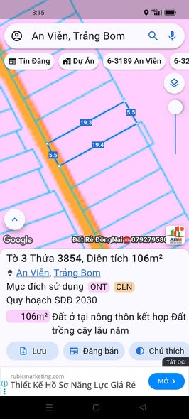 Đất mặt tiền Phùng Hưng, An Viễn, 106m² giá 900 triệu - Sổ đỏ chính chủ