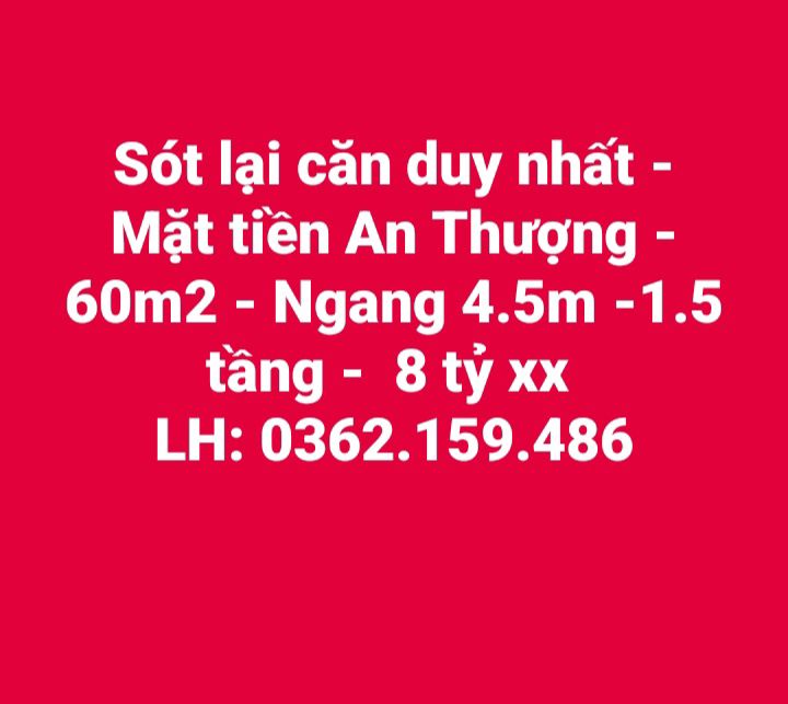 FrontHouse mặt tiền An Thượng 60m² giá 8 tỷ - Cơ hội hiếm có tại Đà Nẵng!