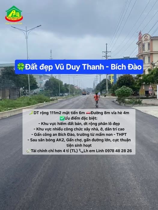 Đất phân lô Vũ Duy Thanh, Bích Đào 111m² mặt tiền 6m - Cơ hội đầu tư tuyệt vời!