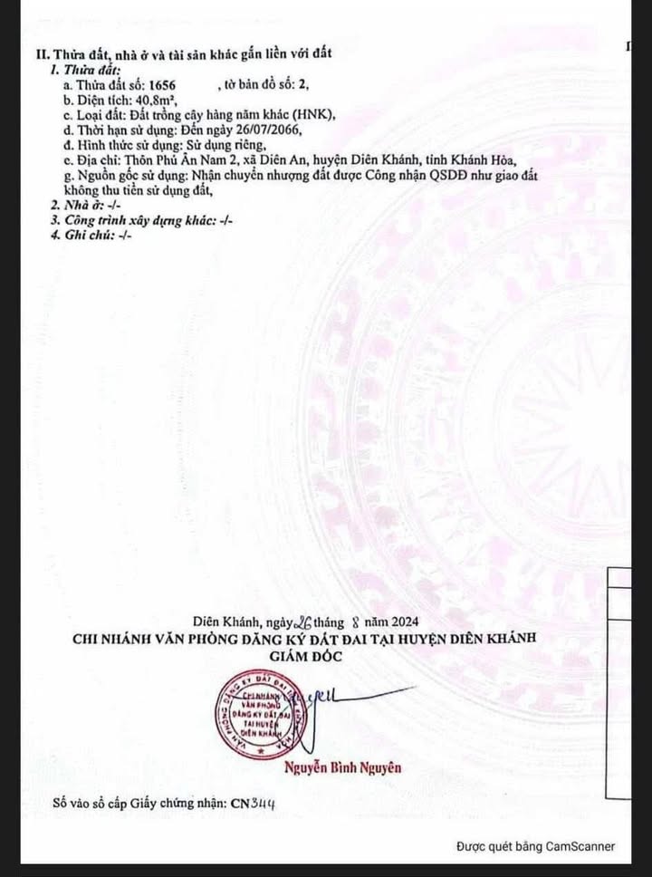 Đất nền Diên An, Khánh Hòa 40.8m² giá chỉ 600 triệu - Cơ hội đầu tư tuyệt vời!