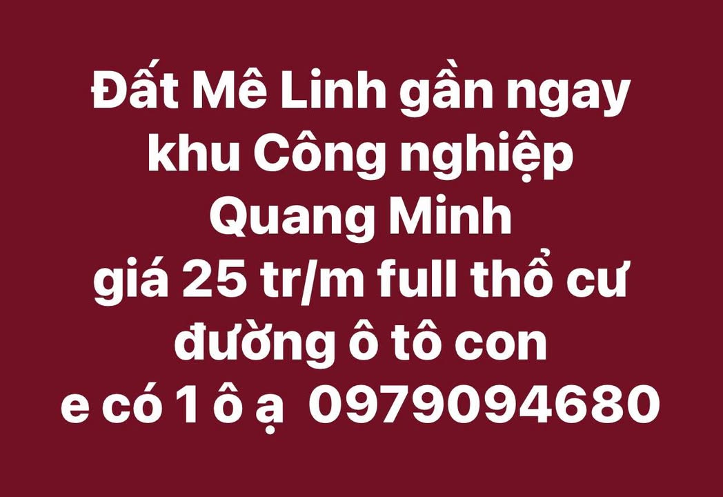 Đất thổ cư Kim Hoa Mê Linh 100m² giá chỉ 2x triệu/m² - Sổ đỏ chính chủ