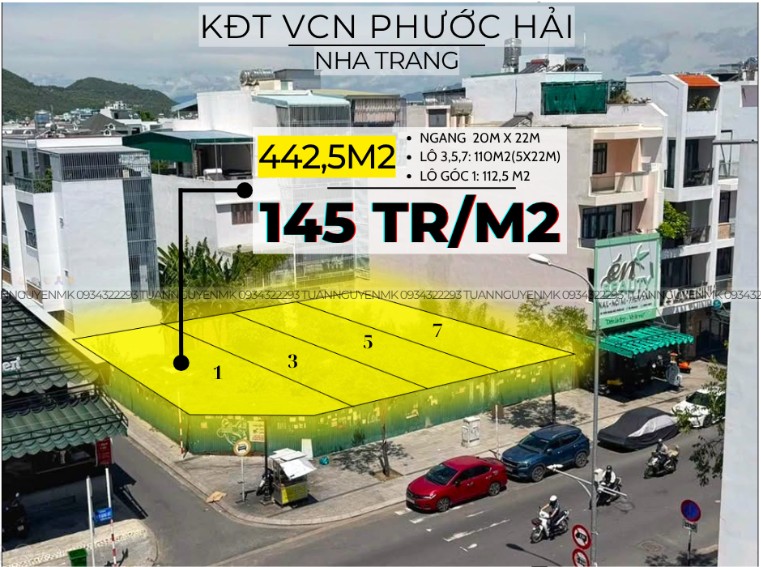 Đất nền góc 2 mặt tiền đường Thích Quảng Đức, Nha Trang 442m² giá 64.16 tỷ - Đầu tư sinh lời ngay!