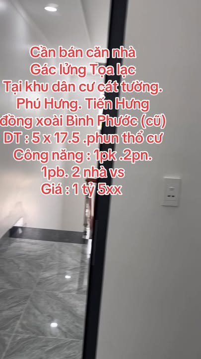 Nhà Gác Lửng 87m² tại KDC Cát Tường, Tiến Hưng, Đồng Xoài - Giá 1.5 tỷ hấp dẫn!