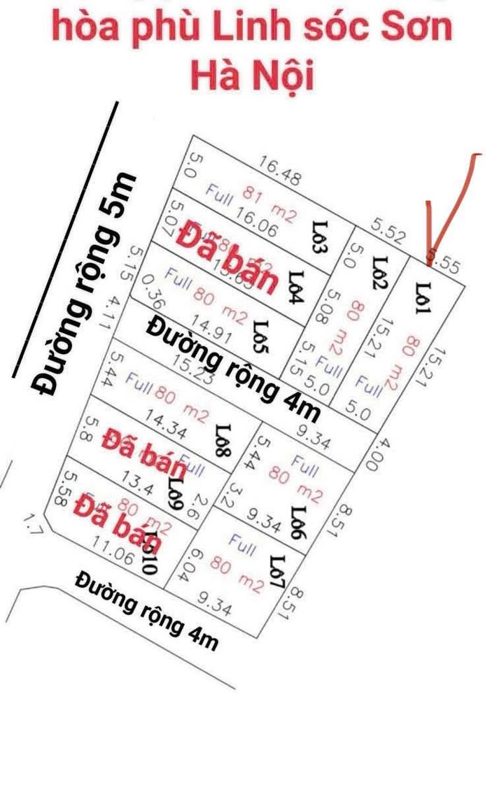 Đất thổ cư 80m² Phù Linh, Sóc Sơn - Giá chỉ 1.8 tỷ, sổ đỏ chính chủ!