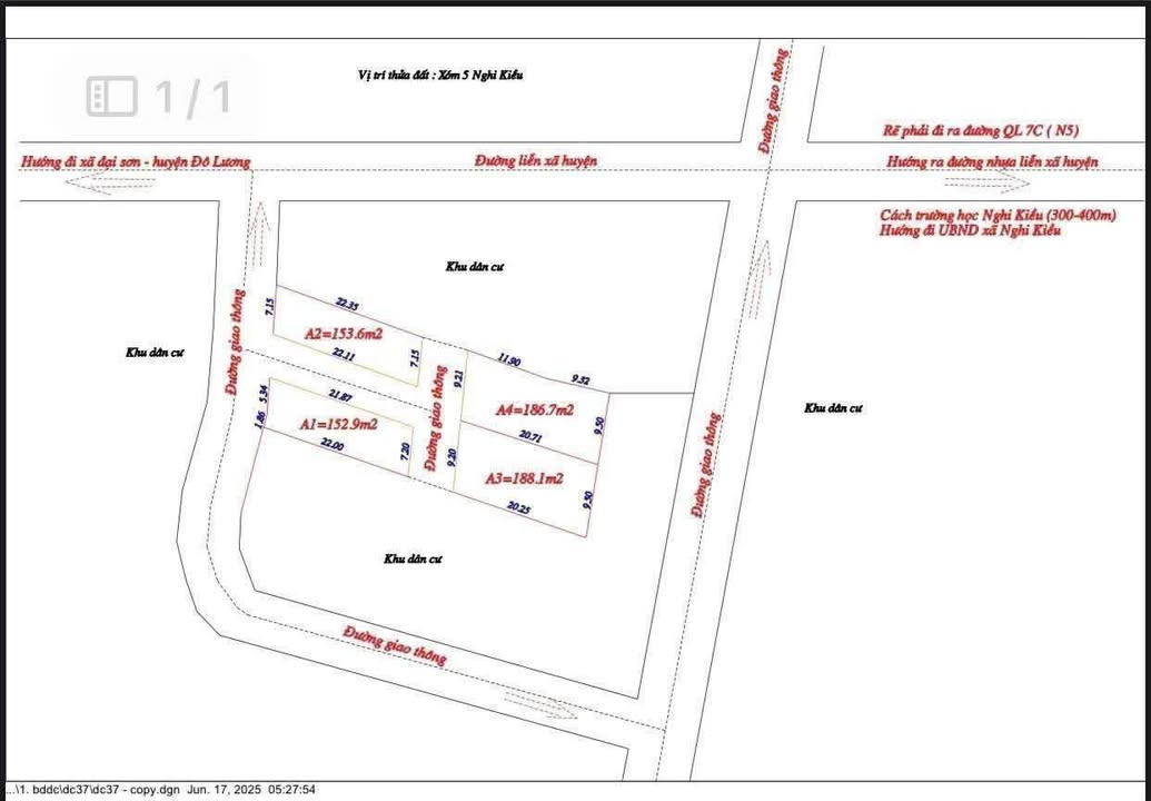Đất Nền Nghi Kiều 184m² giá chỉ 4xx triệu - Vị trí đẹp, sổ đỏ chính chủ!