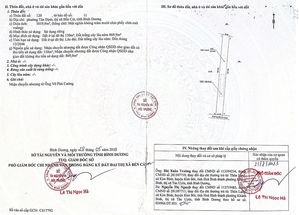 Đất Hòa Lợi Bến Cát 1019m² giá 4.8 tỷ - Đất đầy tiềm năng cho kho trọ!