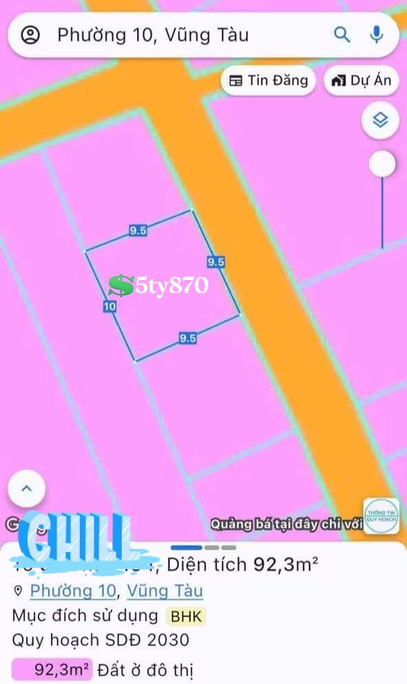 Đất thổ cư 60m² đường Lưu Chí Hiếu, Vũng Tàu - Giá 5.87 tỷ, sẵn sàng giao dịch!