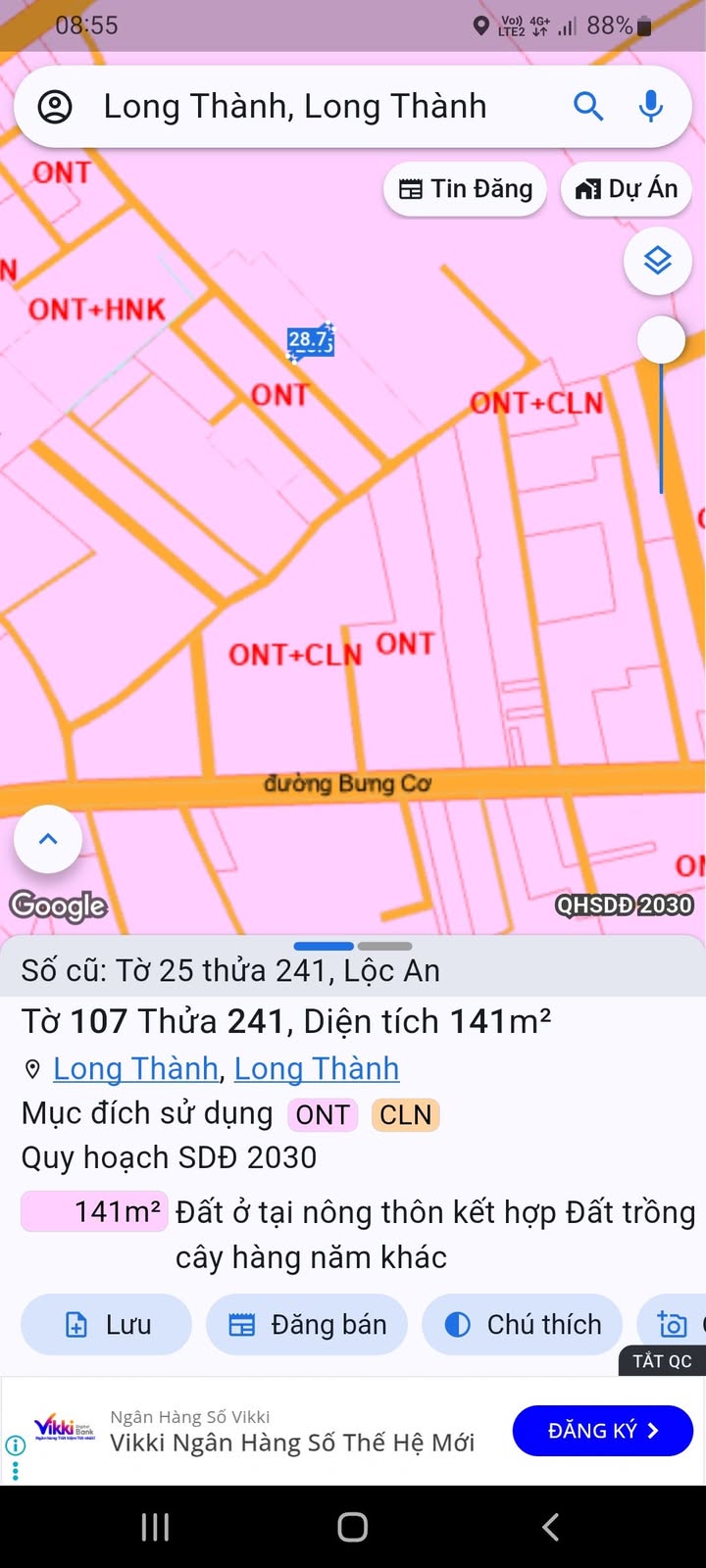 Đất thổ cư Lộc An Long Thành 100m² giá 2 tỷ - Cơ hội đầu tư hấp dẫn!