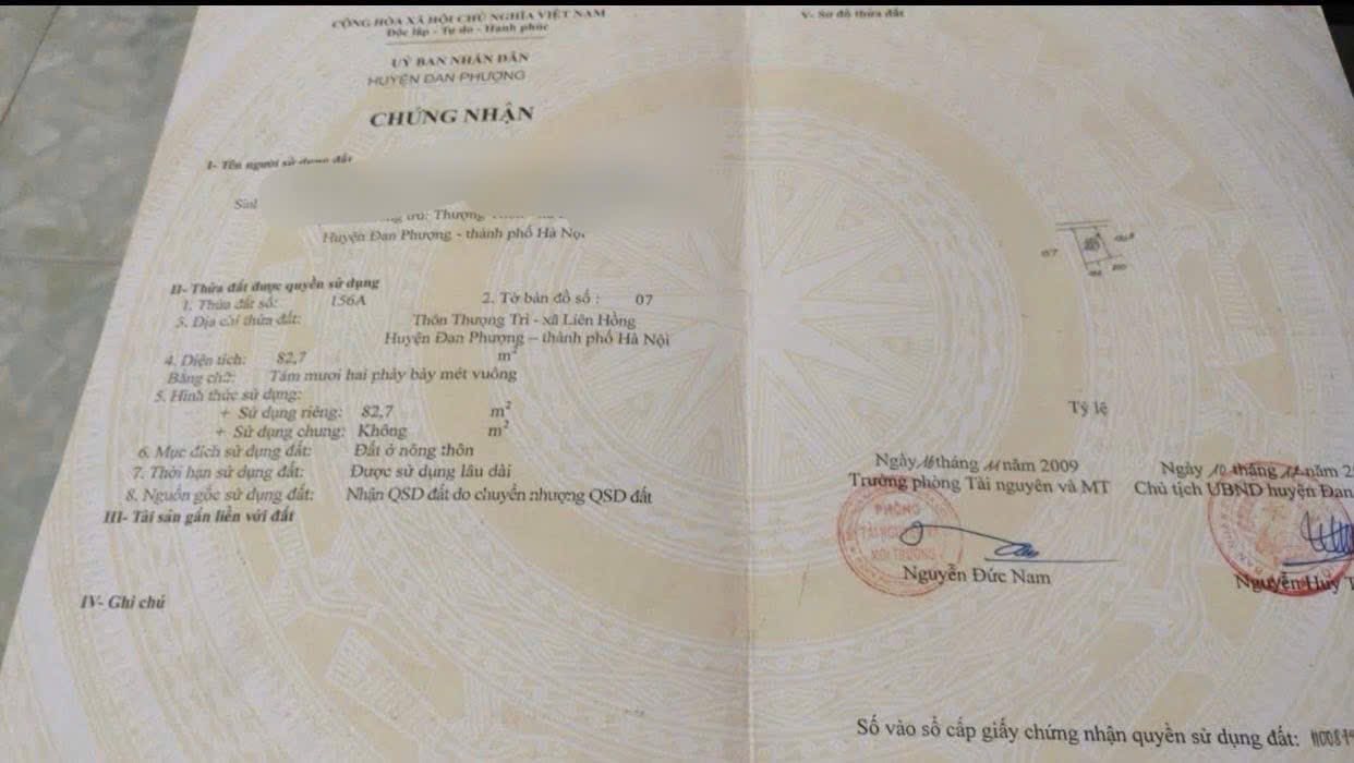 Đất thổ cư 82m² tại Liên Hồng, Đan Phượng - Giá thỏa thuận hấp dẫn!