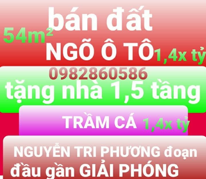 Đất nền Trần Hưng Đạo Nam Định 54m² giá 1.4 tỷ - Hàng hiếm ô tô vào tận nơi!