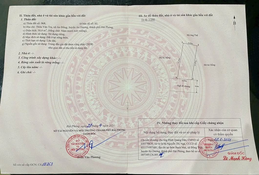 Đất nền An Đồng Hải Phòng 50m² giá thỏa thuận - Phong thủy đẹp, đầu tư sinh lời!