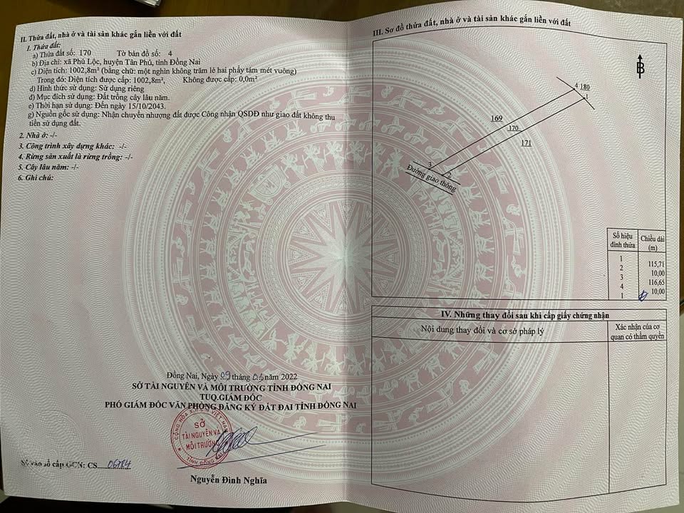 Đất trồng cây lâu năm Tân Phú 1000m² giá chỉ 520 triệu - Sổ hồng chính chủ!