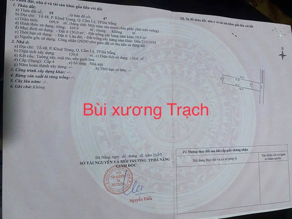 Nhà mặt tiền Bùi Xương Trạch, Khuê Trung, Cẩm Lệ 169m² giá 9 tỷ - Cơ hội đầu tư hấp dẫn!