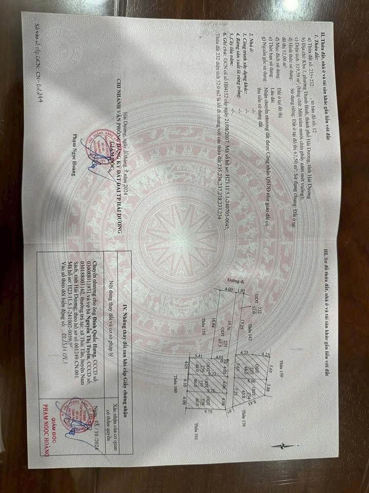 Đất lô góc 2 mặt ngõ 293 Nguyễn Lương Bằng, Hải Dương 67.5m² giá 3.05 tỷ - Tiềm năng đầu tư lớn!