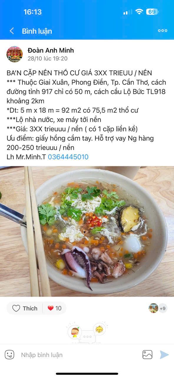 Đất thổ cư Giai Xuân, Phong Điền 106m² giá 380 triệu - Cơ hội đầu tư tuyệt vời!