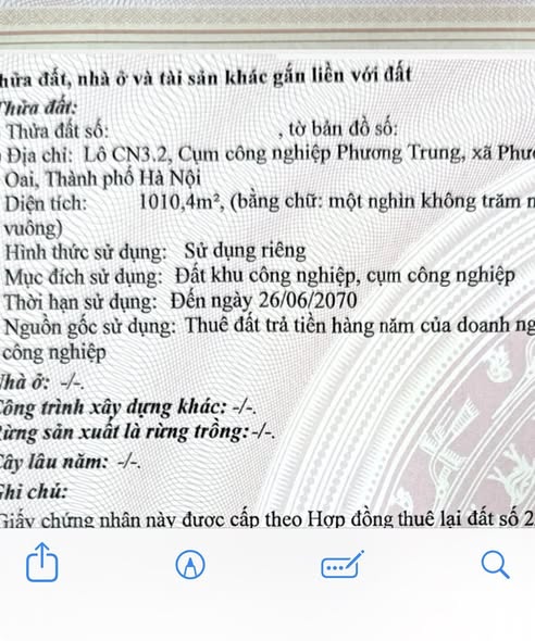 Đất nền 1000m² tại cụm công nghiệp Phương Trung, Thanh Oai - Giá chỉ 10 tỷ VND!