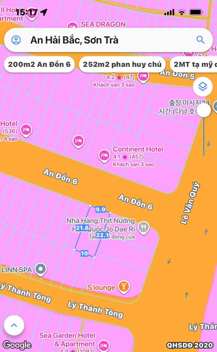 Đất nền Lê Văn Quý Sơn Trà Đà Nẵng 220m² giá 42 tỷ - Tiềm năng đầu tư vượt trội!