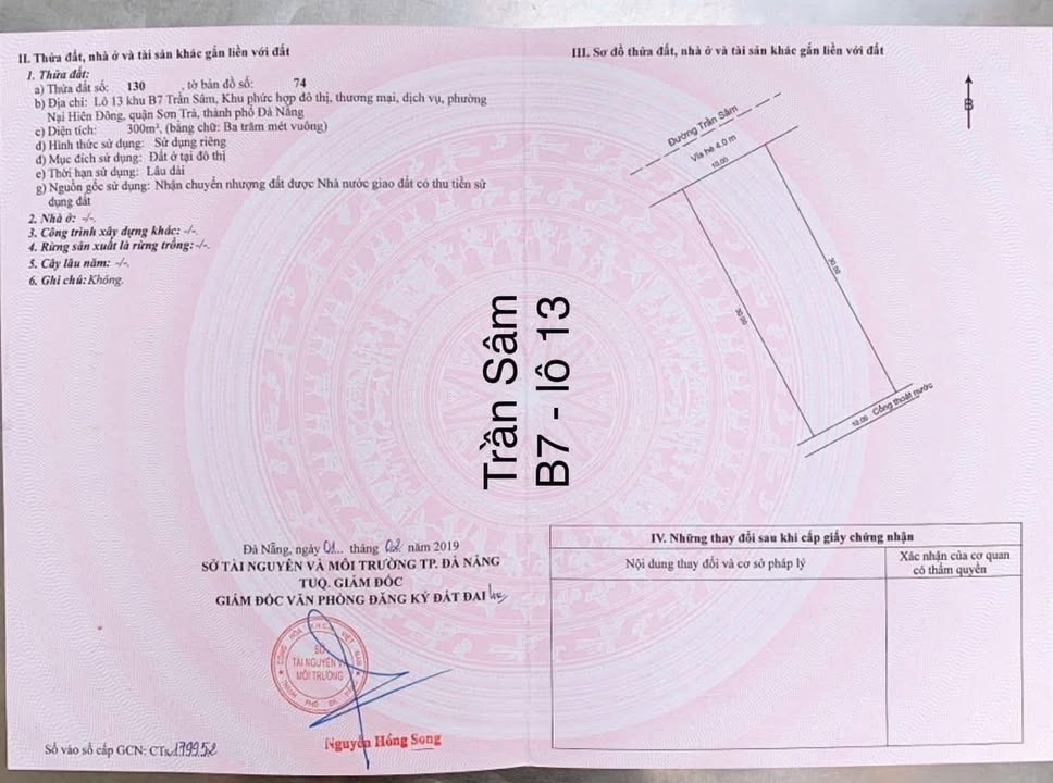 Bán lô Biệt Thự Trần Sâm Đà Nẵng 300m² giá 21.9 tỷ - Cơ hội đầu tư tuyệt vời!