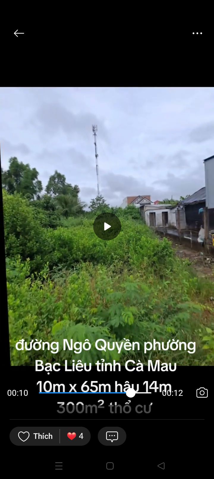 Đất nền mặt tiền đường Ngô Quyền, Phường Bạc Liêu, 6500m² - Giá chỉ 260 triệu, thương lượng!