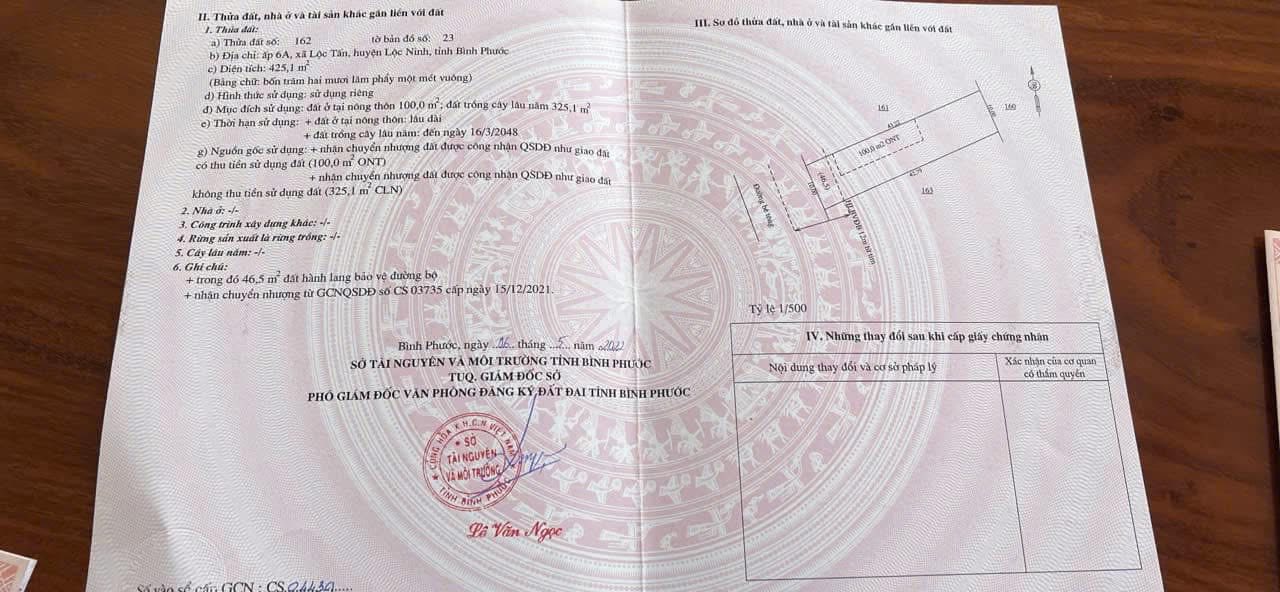 Đất thổ cư Lộc Tấn, Lộc Ninh 400m² giá 400 triệu - Cơ hội đầu tư hấp dẫn!