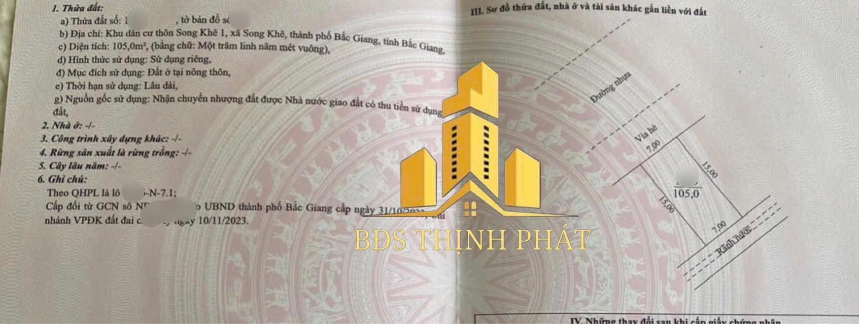 Đất nền KĐT mới Song Khê, Việt Yên 105m² giá 5 tỷ - Cơ hội đầu tư hấp dẫn!