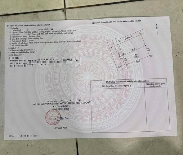 Đất nền Thôn Phú Bến, Xã Thụy Hương, 111m² giá 3.339 tỷ - Đường ô tô tránh, tiện ích đầy đủ!