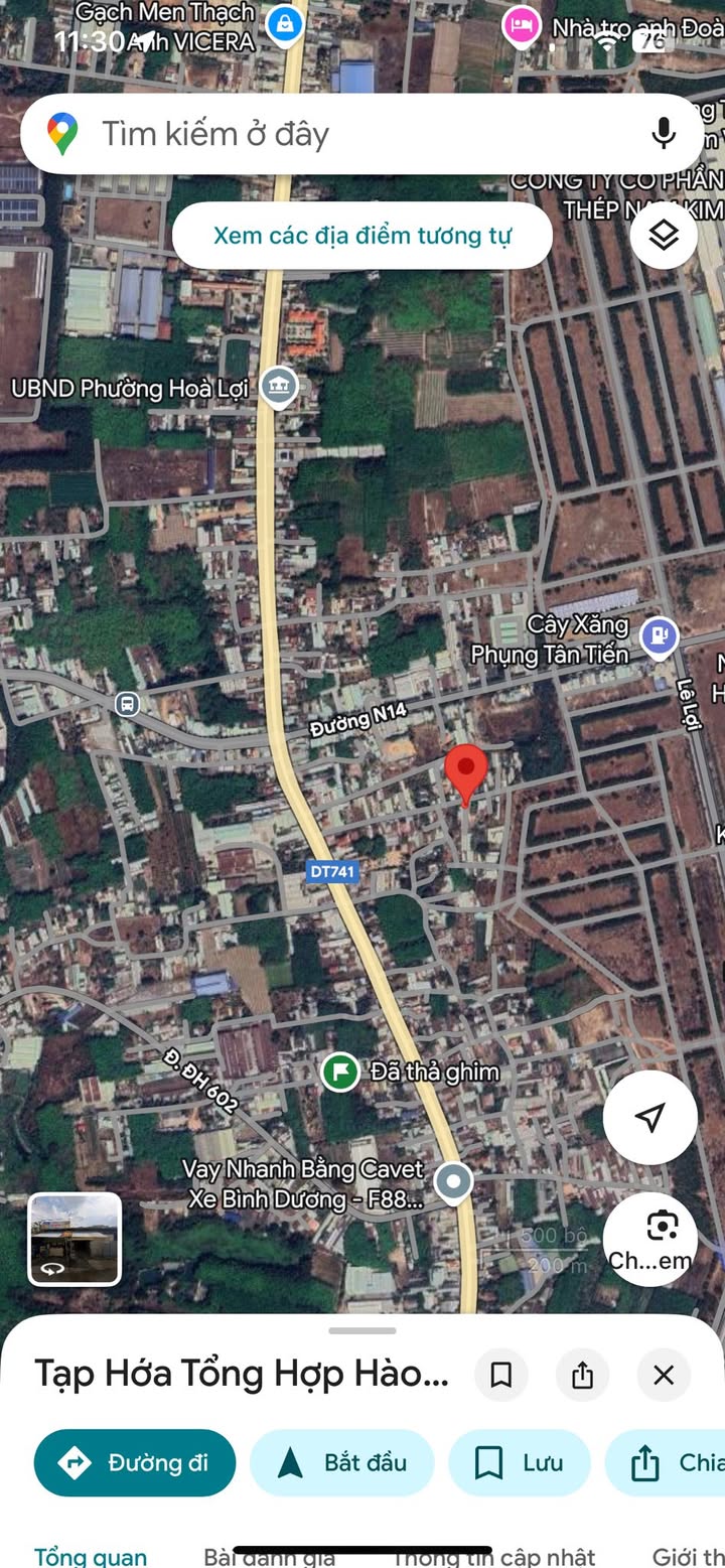 Đất nền Hòa Lợi Bến Cát 230m² giá 2 tỷ - Đường nhựa dân cư đông đúc!