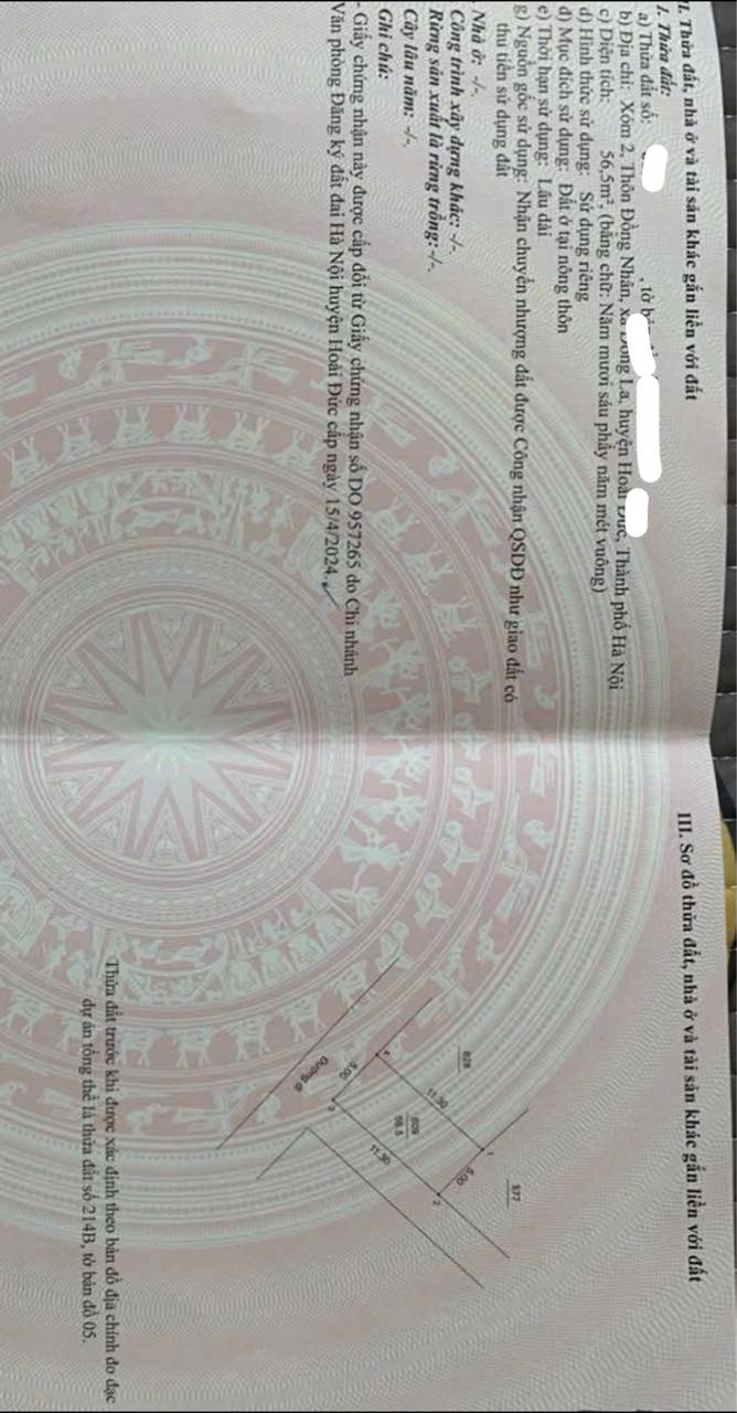 Đất nền An Khánh Hoài Đức 56m² giá thỏa thuận - Cơ hội đầu tư lý tưởng!