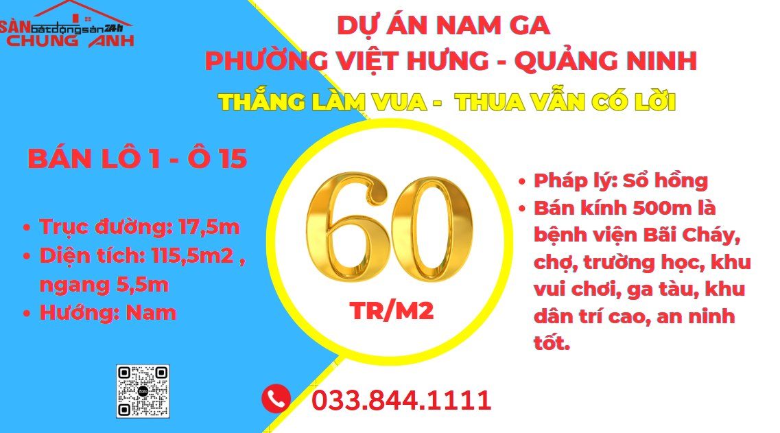 Đất nền dự án Nam Ga 115m² giá 6.93 tỷ - Vị trí đắc địa tại Hạ Long!