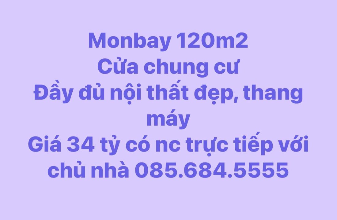Căn hộ Monbay Hạ Long 120m² giá 34 tỷ - Đầy đủ nội thất đẹp, thang máy hiện đại!
