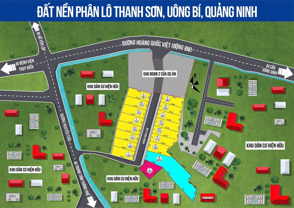 Đất nền Uông Bí 116m² giá 2.1 tỷ - Vị trí trung tâm thuận lợi!