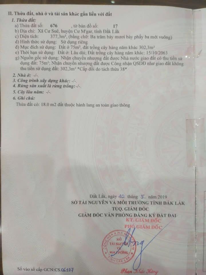 Đất thổ cư Cư Suê, Cư M'gar 370m² - Đối diện đấu giá EaPok, chỉ 1.49 tỷ!