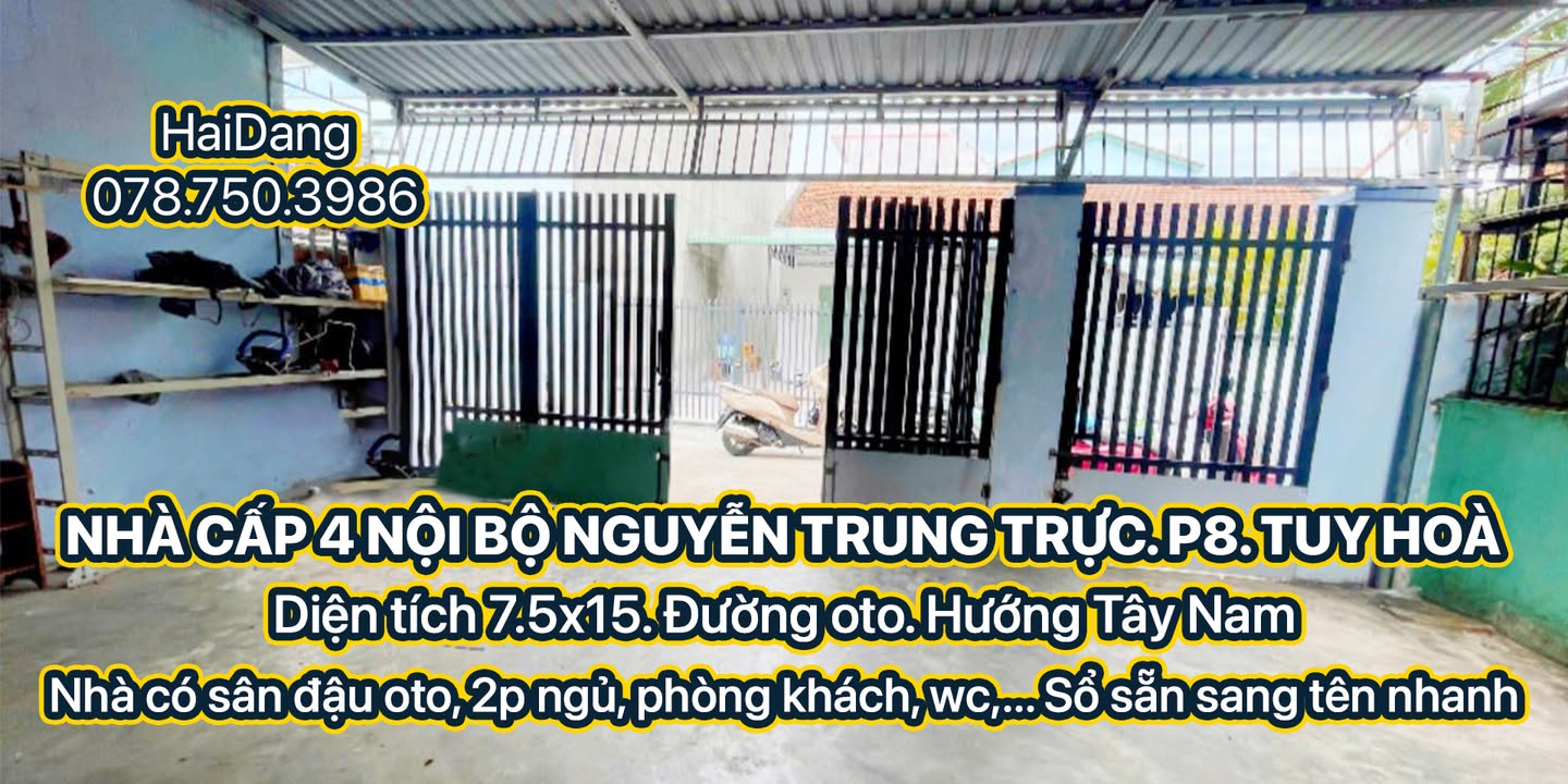 Nhà cấp 4 mặt tiền 7.5m Nguyễn Trung Trực, Tuy Hòa 112.5m² giá 2.5 tỷ - Sẵn sàng ở ngay!