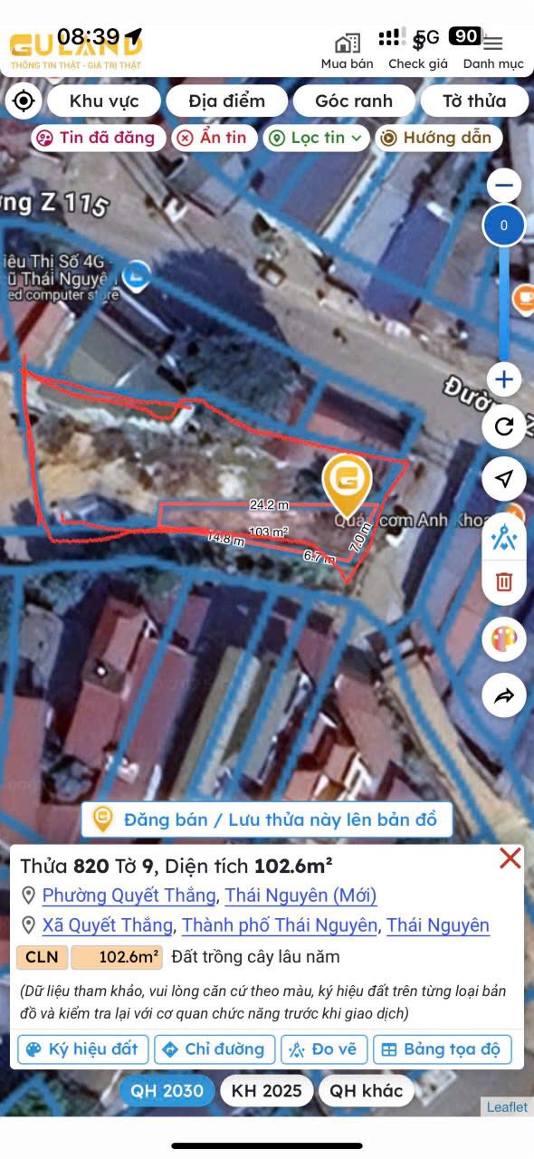 Lô đất 2 mặt tiền tại cổng ĐH CNTT Thái Nguyên 460m² giá 4.6 tỷ - Cơ hội đầu tư sinh lời!