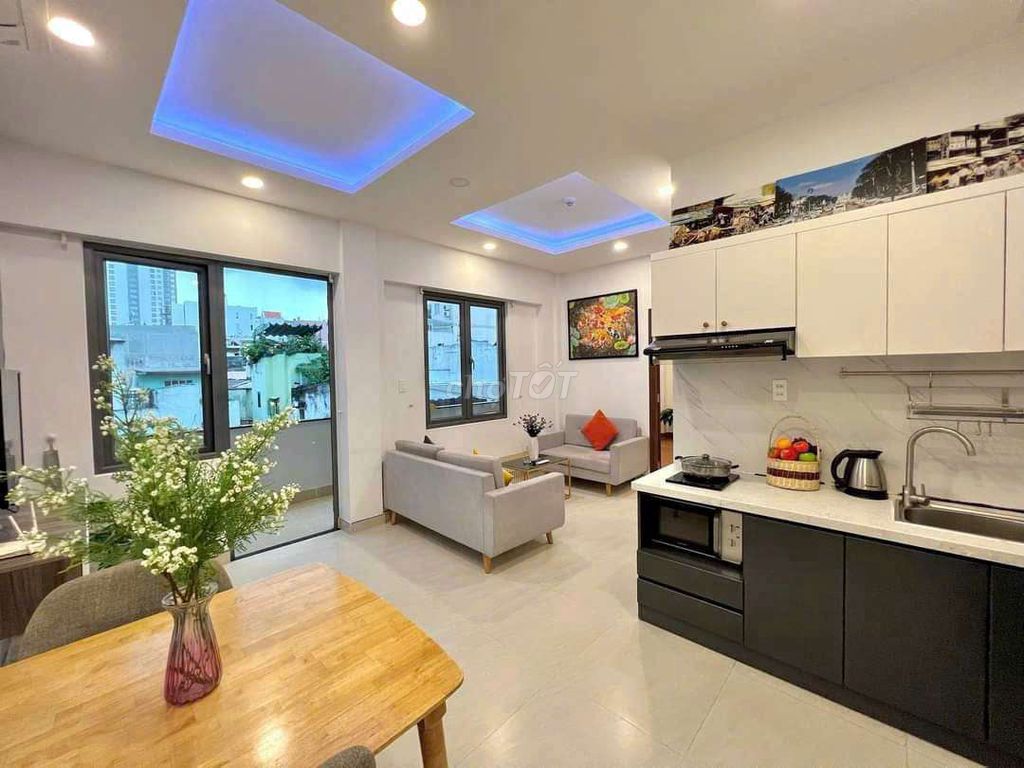 Căn hộ 55m² 1PN full nội thất mặt tiền Hồ Hảo Hớn - Q1 chỉ 14.5 triệu