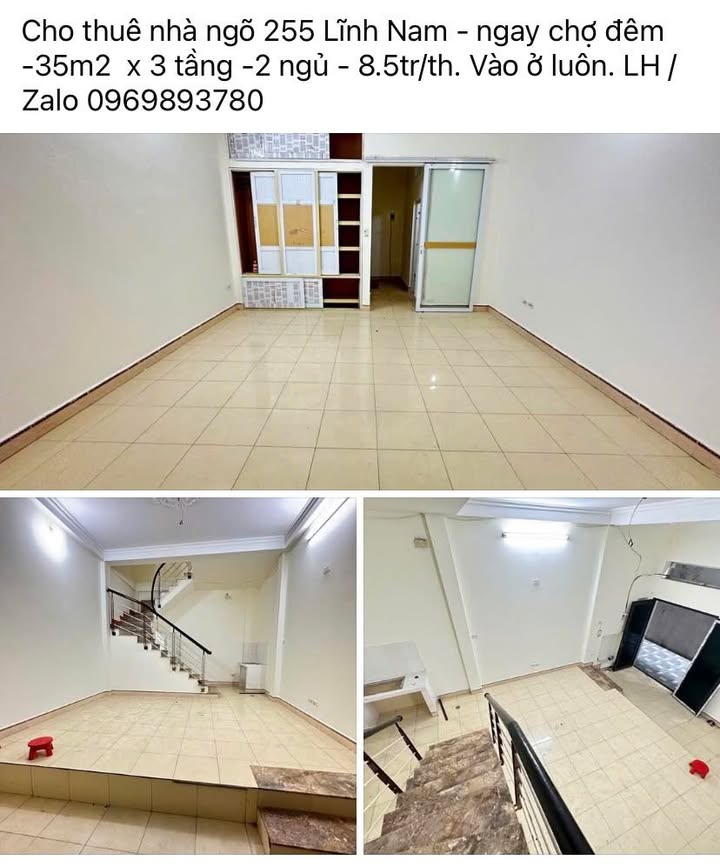 Nhà cho thuê 3 tầng ngõ 255 Lĩnh Nam, Hoàng Mai giá 8.5 triệu - Không thể bỏ qua!