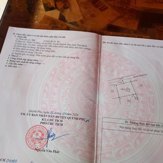 Đất nền thôn Tô Đê, xã An Mỹ, huyện Quỳnh Phụ 111m² giá chỉ 8xx triệu - Cơ hội đầu tư tuyệt vời!