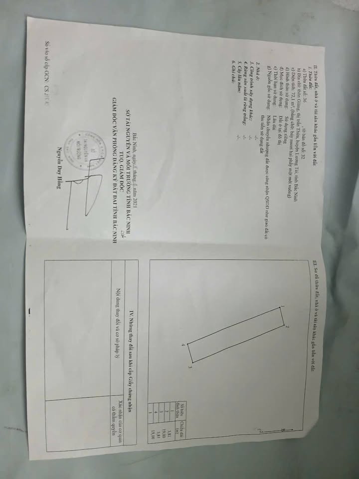 Đất thổ cư tại thôn Giàng, thị trấn Thứa 72m² giá 3 tỷ - Đầu tư kinh doanh sinh lời ngay!