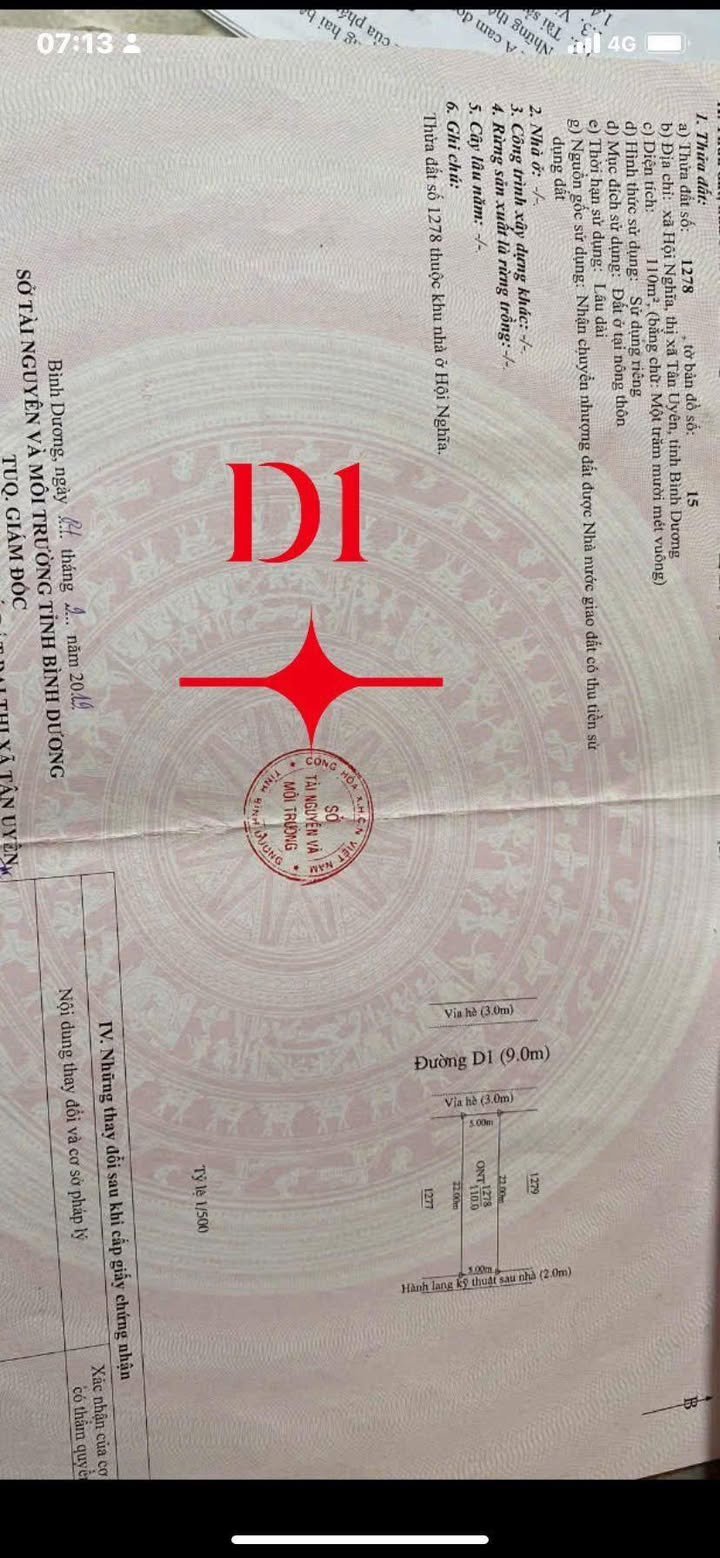 Đất nền KDC Hội Nghĩa Tân Uyên 110m² giá 1.63 tỷ - Sổ đỏ chính chủ sẵn sàng công chứng!