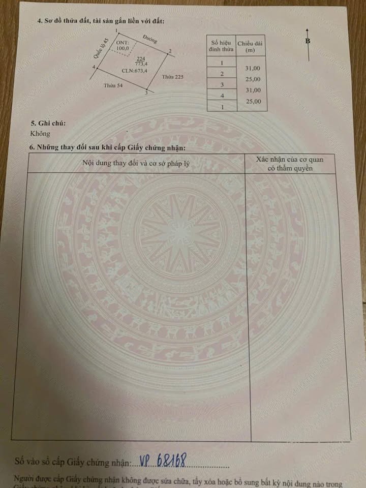 Đất mặt Quốc lộ 45, xã Phú Long, Nho Quan - Diện tích 773m², vị trí đắc địa!