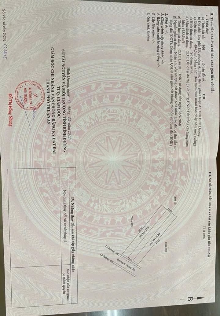 Đất thổ cư An Phú, Thuận An 500m² giá 12 tỷ - Cơ hội đầu tư lý tưởng!