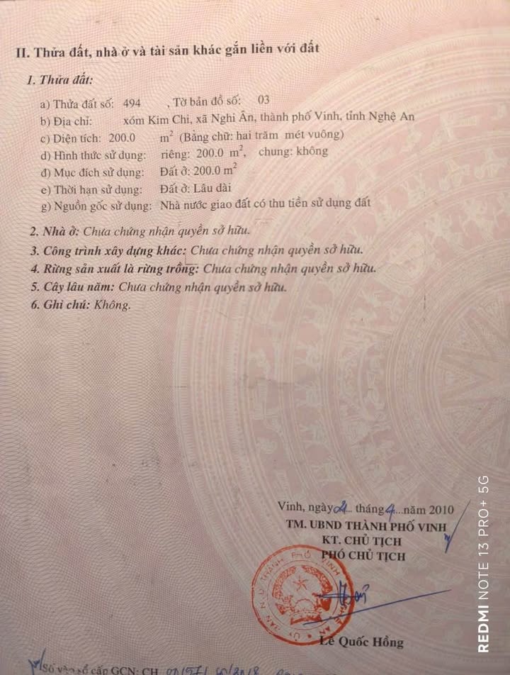 Đất đấu giá Xóm Kim Chi, Nghi Ân, TP Vinh 200m² - Cơ hội đầu tư sinh lời cao!