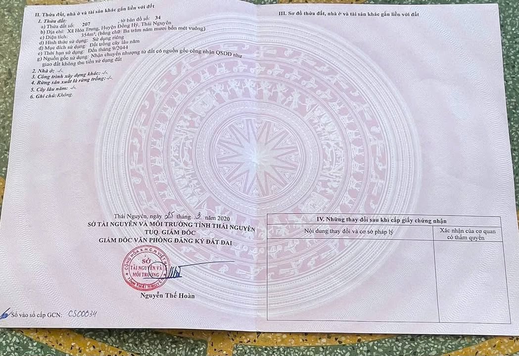 Nhà 2 tầng Hóa Trung, Thái Nguyên 847m² giá 4 tỷ - Sổ hồng chính chủ, thương lượng tốt!