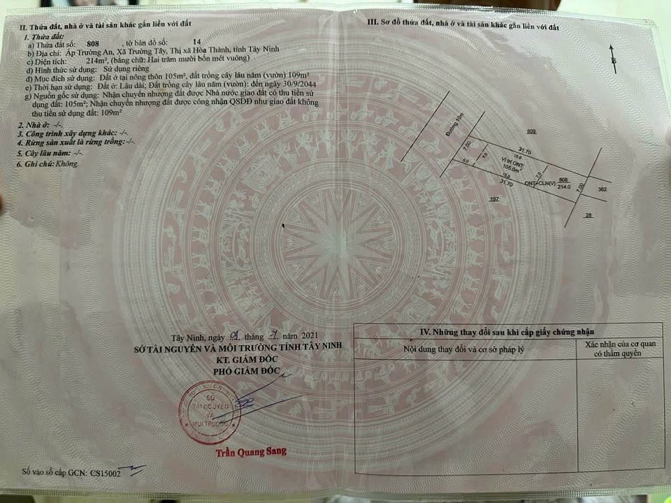 Đất hẻm 36 Trịnh Phong Đáng, phường Long Hoa 217m² giá 224.75 triệu - Hướng Tây Bắc, giao thông thuận tiện!