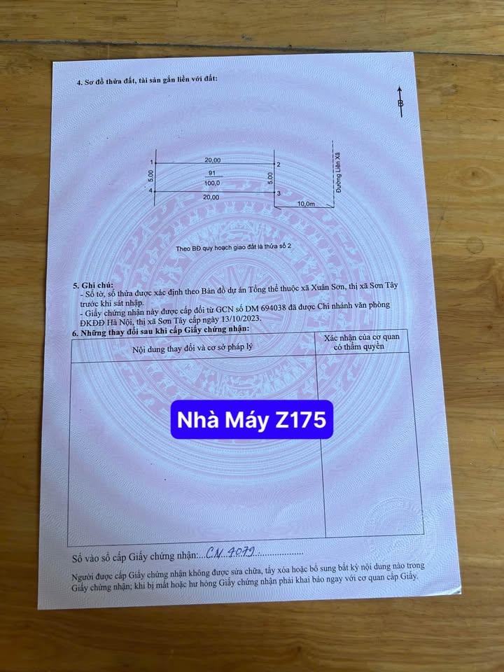 Đất thổ cư 100m² tại Xuân Sơn, Sơn Tây giá 2.7 tỷ - Vị trí đẹp, tiềm năng tăng giá!