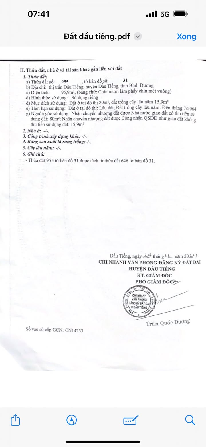 Đất nền Dầu Tiếng, Bình Dương 100m² giá 450 triệu - Sổ đỏ chính chủ